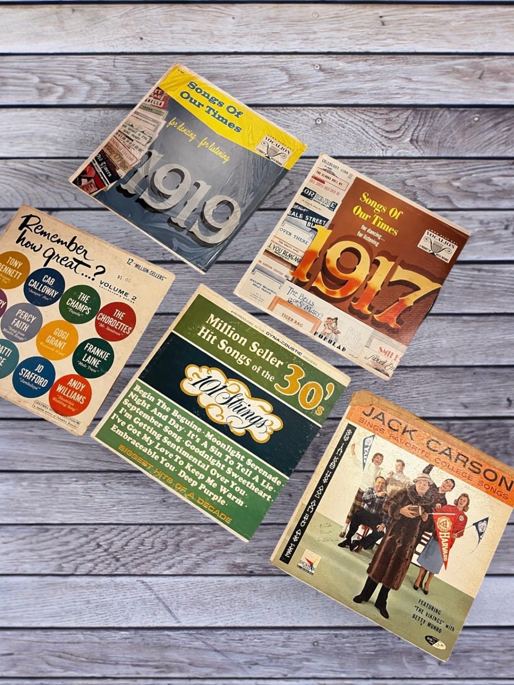 Vintage Vinyl Records - 1919 & 1917 Songs, 30s Hits, Remember How Great?, Carson